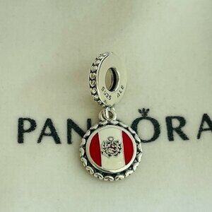 Pandora Peru Flag Pendant Charm Bracelet
